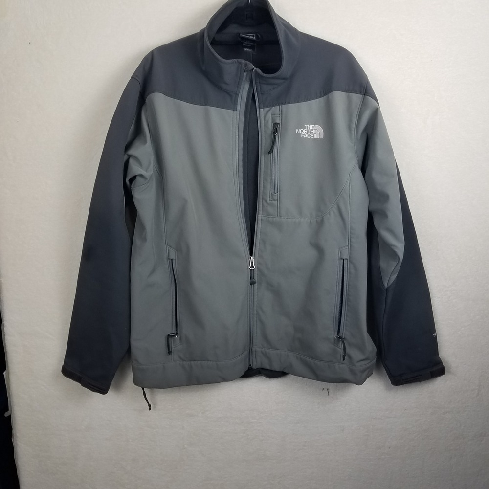 The North Face Apex Bionic Full Zip Black‎ Gray Jacket Mens L Softshell Apex